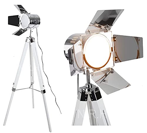 Collectible Marine Studio Spotlight Searchlight Tripod Floor Lamp Hollywood Spotlight