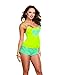 Dreamgirl Women's Sheer Stretch Mesh Camisole, Lime/Turquoise, Medium