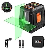 Laser Level, SC-L07G Green Laser Level 98 Ft Self-Leveling Cross-Line laser Horizontal and Vertical Lines Higher Visibility with Full Soft Rubber Covered, Flexible Magnetic Mount Base, Carrying Pouch