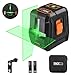 Laser Level, SC-L07G Green Laser Level 98 Ft Self-Leveling Cross-Line laser Horizontal and Vertical Lines Higher Visibility with Full Soft Rubber Covered, Flexible Magnetic Mount Base, Carrying Pouch
