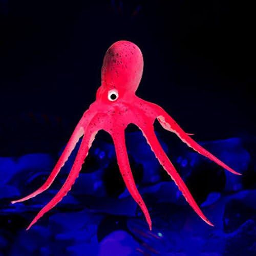 New Octopus S Pink Aquarium Fish Tank Landscape Decoration Glow Simulation Animal Plants Ornament no.15