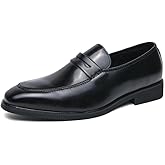 Naigesto Men's Dress Comfort Slip-on Loafers Shoes Classic Modern Formal Business Casual Shoes (9,Black)