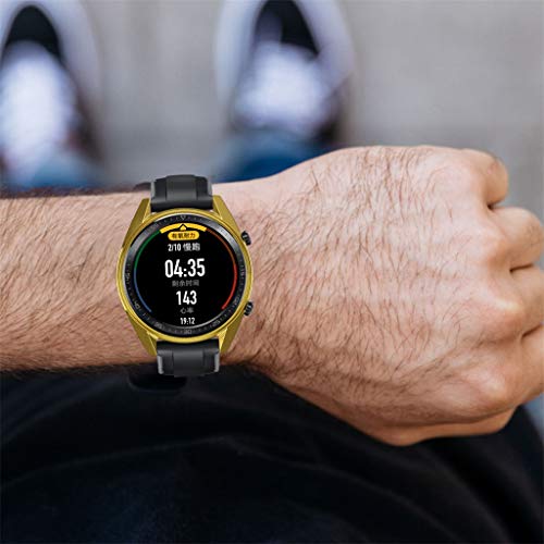 Cywulin for Huawei Watch GT Protective Case Cover Soft TPU Silicone Bumper Armor Rugged Ultra Slim Plated Frame Film Shock Proof Scratch Resistant for Huawei Watch GT Classic/Sport (Gold) - Thumbnail 6