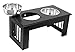 INTERNET'S BEST Traditional Elevated Pet Feeder - Raised Dog Food and Water Stand with Stainless Steel Bowls - Adjustable for Small to Medium Breeds - Pet Feeding Station - Espresso - Medium