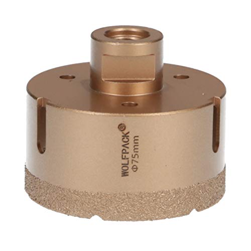 WOLFPACK LINEA PROFESIONAL - Corona Diamante Para Amoladora Ø 75 mm. Conexión Rosca M14. Corte Seco