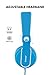 rockpapa 950 Wired Headphones for Kids Girls Boys for School Classroom with Microphone, On-Ear Foldable Corded Headphones with Jack 3.5mm for Laptop Computer Tablet Chromebooks White Blue