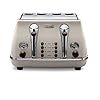 DeLonghi-Icona-Vintage-4-slot-toaster-reheat-defrost-one-side-bagel-6-browning-settings-CTOV4003BG-Beige De'Longhi Icona Vintage 4 slot toaster, reheat, defrost, one-side bagel & 6 browning settings, CTOV4003BG, Beige