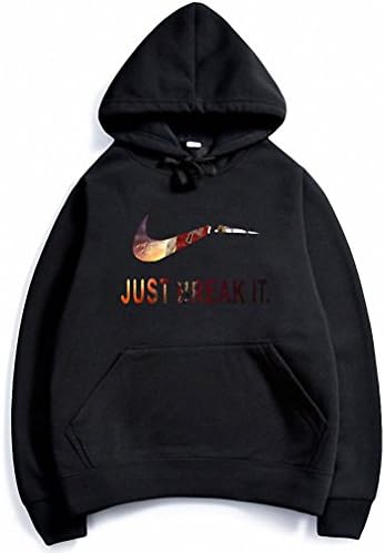 Autumn Winter Casual Long sleeved men hooded JUST BREAK IT Hip-Hop Print Hoodies Sweatshirts clothing black Y9 XL
