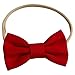 3 Pack Classic Girl Bows on Nylon Headband (Large, Red/Gray/Black Dot)