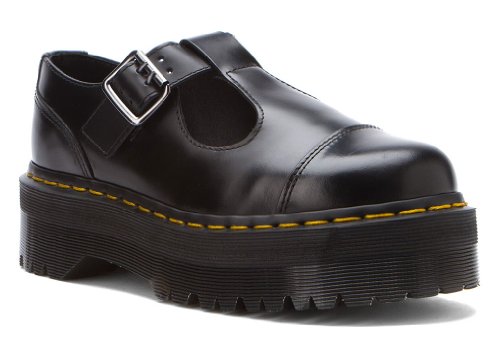 Dr. Martens Women's Bethan T-Bar Black Polished Smooth Loafer UK 7 (US Women's 9) M