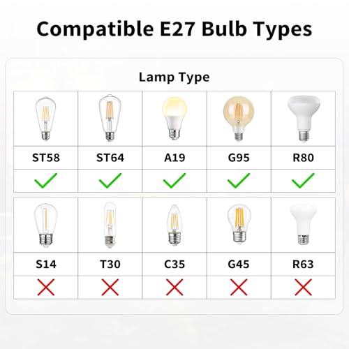 FIRMERST Outdoor Pendant Light Fitting with Plug, E27 Lamp holder 4.5m Rubber Cable IP44