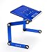 Executive Office Solutions Portable Adjustable Aluminum Laptop Desk/Stand/Table Vented Notebook-MacBook-Ultra Light Weight Ergonomic TV Bed Large Lap Tray Stand Up/Sitting-Blue (EOS-4)