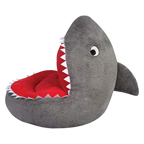 Trend Lab Children's Plush Shark Character Chair Seating Kids Ocean, Grey