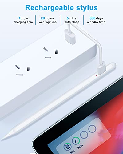 Stylus Pen for iPad (2018 and Later), FaAmour Precise Active Pen for iPad Pencil with Palm Rejection Photograph Tilting for iPad Pro (11/12.9 Inch), iPad 6/7/8th, Pad Air 3rd/4th, iPad Mini 5th Gen