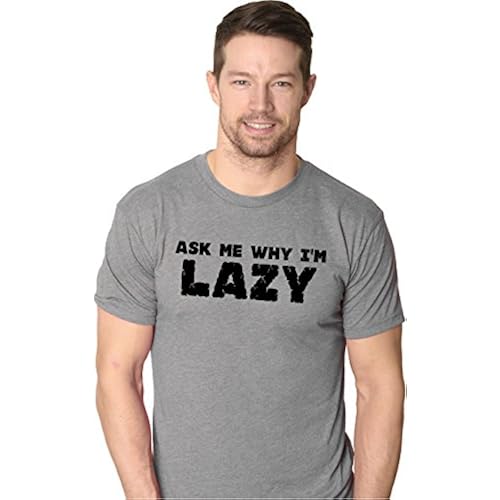 Ask Me Why I'm Lazy T Shirt Funny Flip Sloth Shirts Cute Animal Tees Nerdy Clothing, Shoes & Jewelry, Novelty & More, Clothing, Novelty, Men, Shirts, T-Shirts