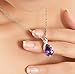 Valentine Day's Gift Tirio Swarovski Purple Eternal Love Austria Crystal Water-drop Pendant Come with a Chain Necklace 19
