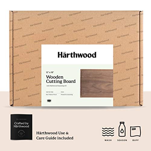 image for Wood Cutting Board with Juice Groove | Genuine Härthwood Walnut Large