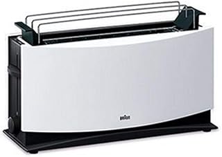 Braun MultiQuick 5 HT 550 WH Toaster - 1000 Watt Langschlitztoaster mit Brötchenaufsatz, Brothebefunktion, Sicherheitsabschaltung, Stufenlose Röstgradkontrolle, weiß