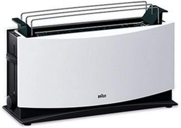 Braun MultiQuick 5 HT 550 WH Toaster - 1000 Watt Langschlitztoaster mit Brötchenaufsatz, Brothebefunktion, Sicherheitsabschaltung, Stufenlose Röstgradkontrolle, weiß