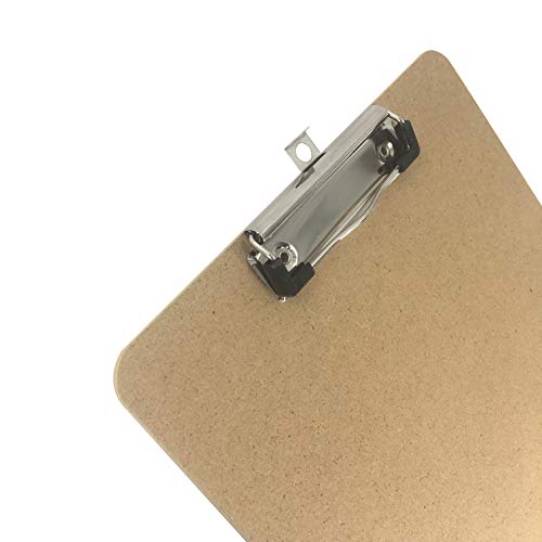 Clipboards - Eco-Friendly Hardboard Clipboard with Low Profile & Standard A4 Letter Size - Multi Pack of 12