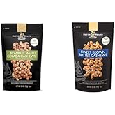 Squirrel Brand Caramel Toasted Colada Cashews 3.5 oz with sweet toasted coconut, natural flavors + Squirrel Brand Sweet Brown