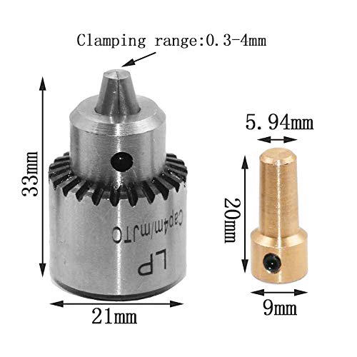 Muye 4pcs 0.3-4mm Micro Motor Quick Change Drill Chuck Clamping 1/8"(3.17mm) Shaft Connecting Rod Brass Sleeve Hexagonal Wrench - Thumbnail 5