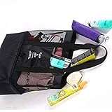 MEJOY Handheld Lunch Bag Insulated Cooler Picnic Bag Mesh Beach Tote Bag Food Drink Storage black