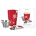 Single Steeps Loose Leaf Tea and Kati Tea Cup with Infuser and Lid, Red Snowflake