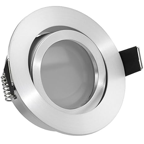 LED Einbaustrahler Set Aluminium matt mit LED GU10 Markenstrahler von LEDANDO - 5W DIMMBAR - warmweiss - 110° Abstrahlwinkel 