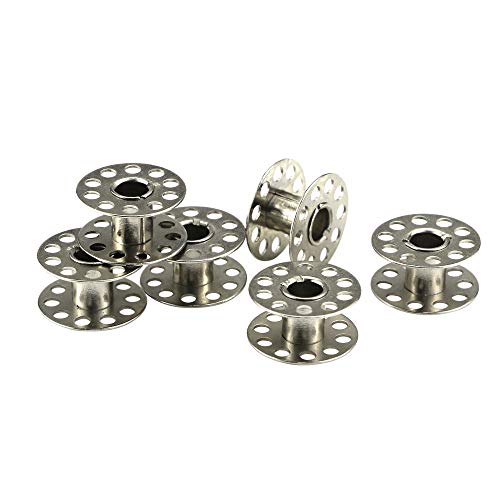 Faxco 50Pcs Sewing Machine Bobbins, Metal Bobbin Replacement