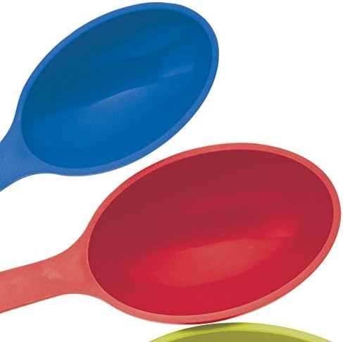 Colourworks 4 Piece Measuring Cup Set, Multi-Coloured Plastic Rainbow Scoops/Spoons Kitchen Utensils - Image 4