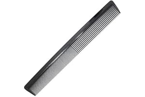 Carbon Fiber Cutting Comb, Professional 8.3”, Anti Static Heat Resistant For All Hair Types, Fine and Wide Tooth, 1 Pack