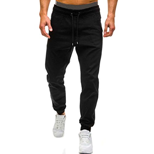 Hot Sale!Clearance,Todaies Men Autumn Winter Casual Tether Elastic design Pants Sport Legging 4 Colors (XL, Black)