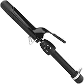 StyleCraft Stay-Temp Black Gold Professional Curling Iron with Extra-Long Thumb Grip, Extended Barrel, Marcel
