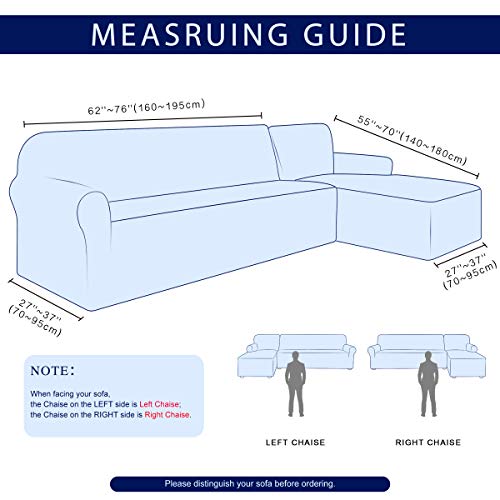 Subrtex Sectional Couch Covers L Shape Couch Cover Stretchy Chaise