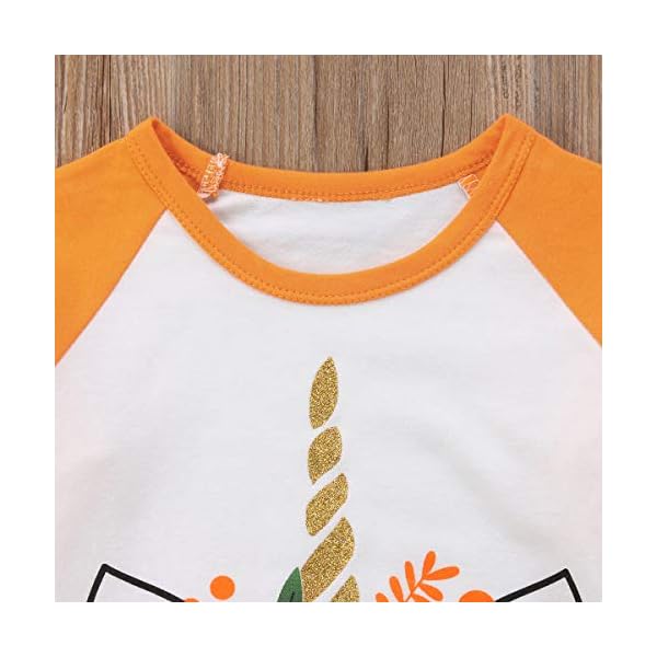 Toddler Baby Kids Girl Halloween Pumpkin Print Long Sleeve Cotton T-Shirt Top - Image 7