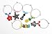 Hawaiian Beach Tropical Wine Glass Charms, Beach Theme Favors -Drink Markers For Parties, Set of 6, Wine Charms, Drink Markers with White Linen Storage Bag by Cork & Leaf