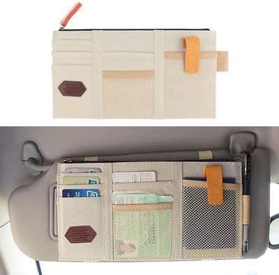 Heirloom Quality Car Sun Visor Storage Point Pocket Documents Organizer, Mobile Holder, Tablet Holder, Credit Card & Visiting Card Holder Bag