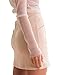 PROGRACE Women's Criss-Cross Empire Waist Bodycon Faux Suede Mini Skirt Beige S
