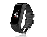 InChor Heart Rate Monitor Smart Bracelet IP67 Waterproof Colorful OLED Touchscreen Display Fitness Tracker Bluetooth 4.0 (Black)