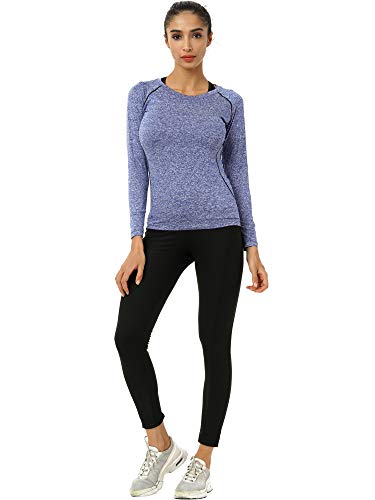 Neleus Women's 3 Pack Compression Shirts Long Sleeve Yoga, Athletic ...