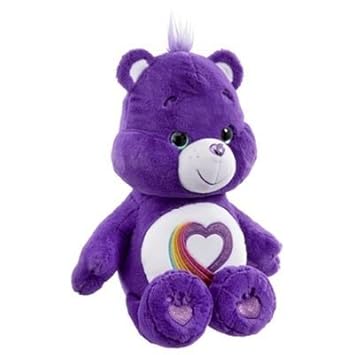 purple care bear with rainbow