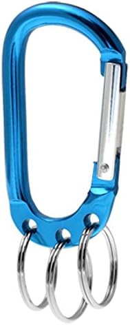 MallofusaAluminum D-Shaped Carabiner Buckle With 3 Keychian Clip Spring Carabiner Hook Snap Key Chain