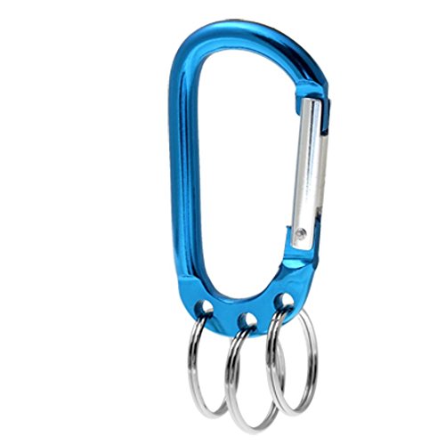 MallofusaAluminum D-Shaped Carabiner Buckle With 3 Keychian Clip Spring Carabiner Hook Snap Key Chain