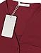 Messic Women's V-Neck Blouses 3/4 Roll-up Sleeve Button Casual Chiffon Tunic Shirt (Wine, XX-Large)
