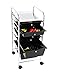 Finnhomy 6 Drawer Rolling Cart Organizer Storage Cart with Drawers Utility Cart for School Office Home Beauty Salon Storage Smoke