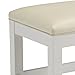 Home Styles Naples Vanity Bench, Constructed with Hardwood Solids with White Finish, with Cream Vinyl Cushion Padded Seat
