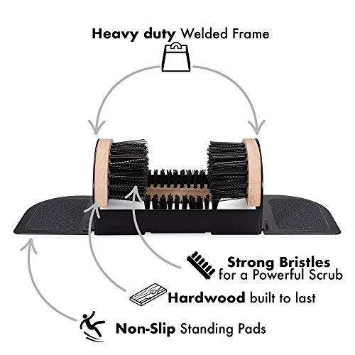 MessCheck Sturdy Boot Scraper, Cleans Dirty or Wet Shoes from Hiking, Hunting, Snow, and Mud with Two Standing Flaps