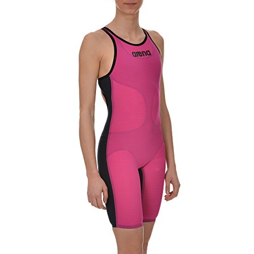 Arena 1A884 Women's Open Back Powerskin Carbon Air Swimsuit, Fuchsia/Titanium Blue - 30