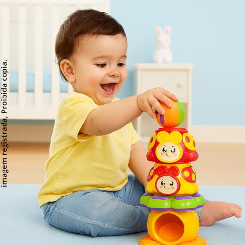 Brinquedo Educativo Joga Bolinha Joaninha Encaixar Monta Desmonta Colorido Brinquedos Para Bebe 1 ano